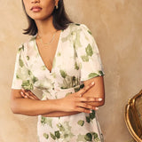 Nobody's Child Green Floral Satin Erin Midaxi Dress