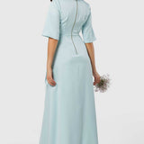 Closet London Light Blue Pleated A-Line Dress