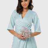 Closet London Light Blue Pleated A-Line Dress