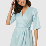 Closet London Light Blue Pleated A-Line Dress