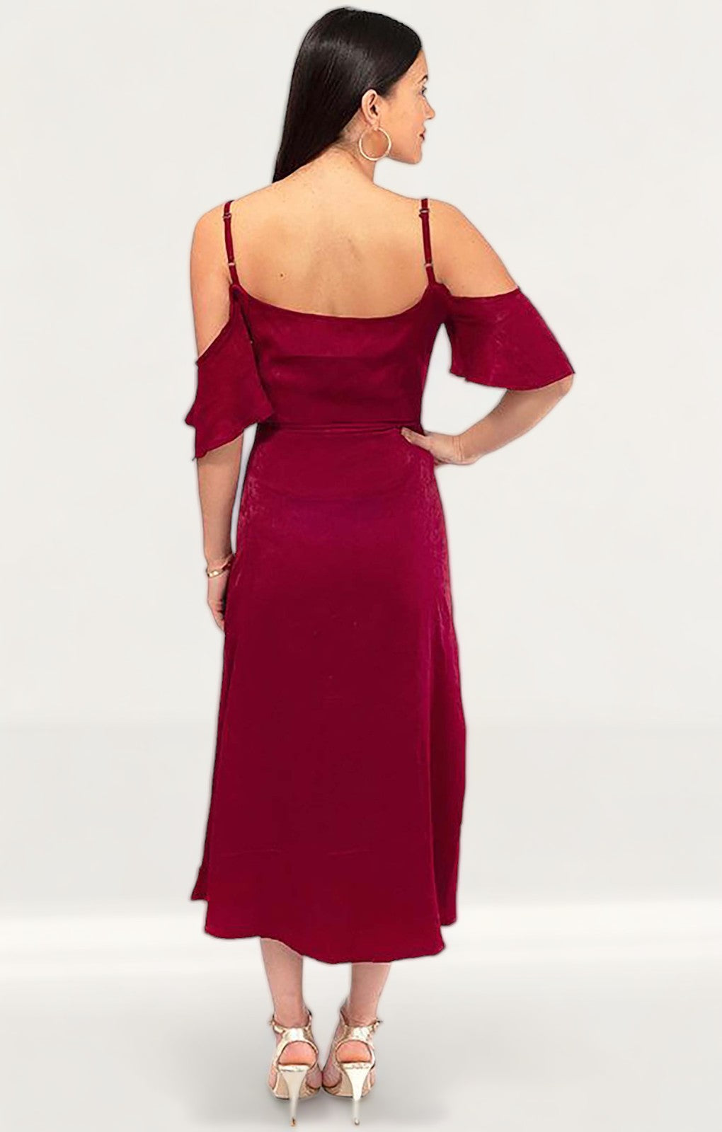 Rent Dancing Leopard Maroon Wrap Dress 