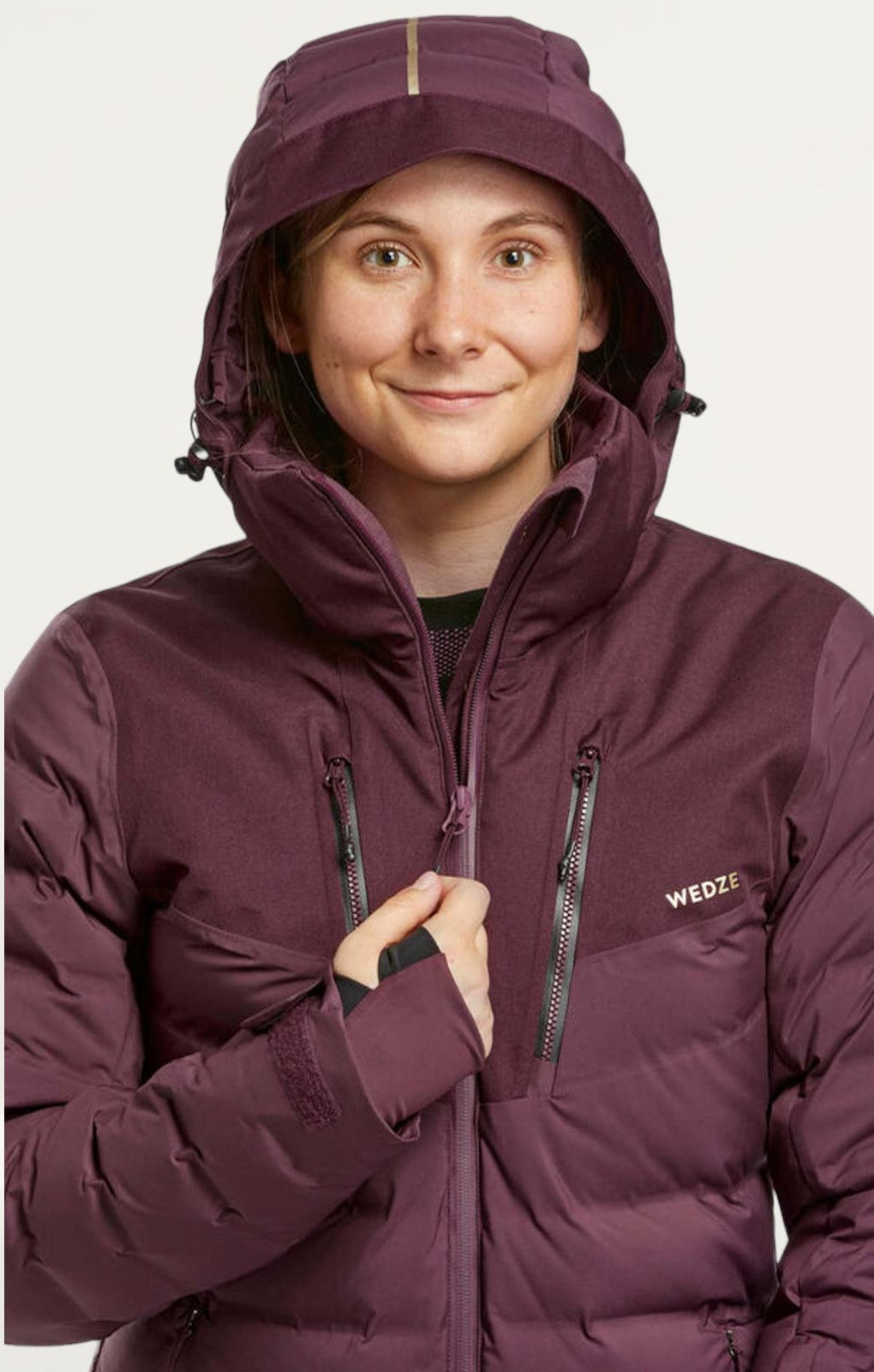 Decathlon Maroon Women's Piste Ski Jacket