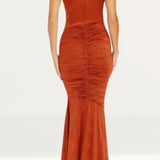 Dress The Population Violetta Maxi Dress in Burnt Orange