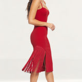 Dress The Population Rory Garnet Midi Dress