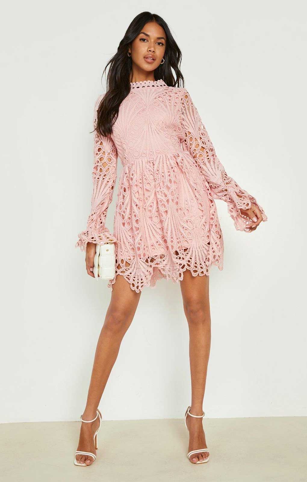 Blush pink outlet skater dress