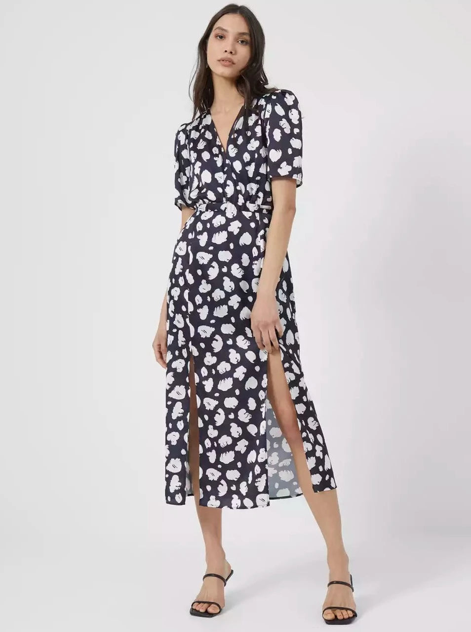 French Connection Aimee Enid Front Split Midi Dress