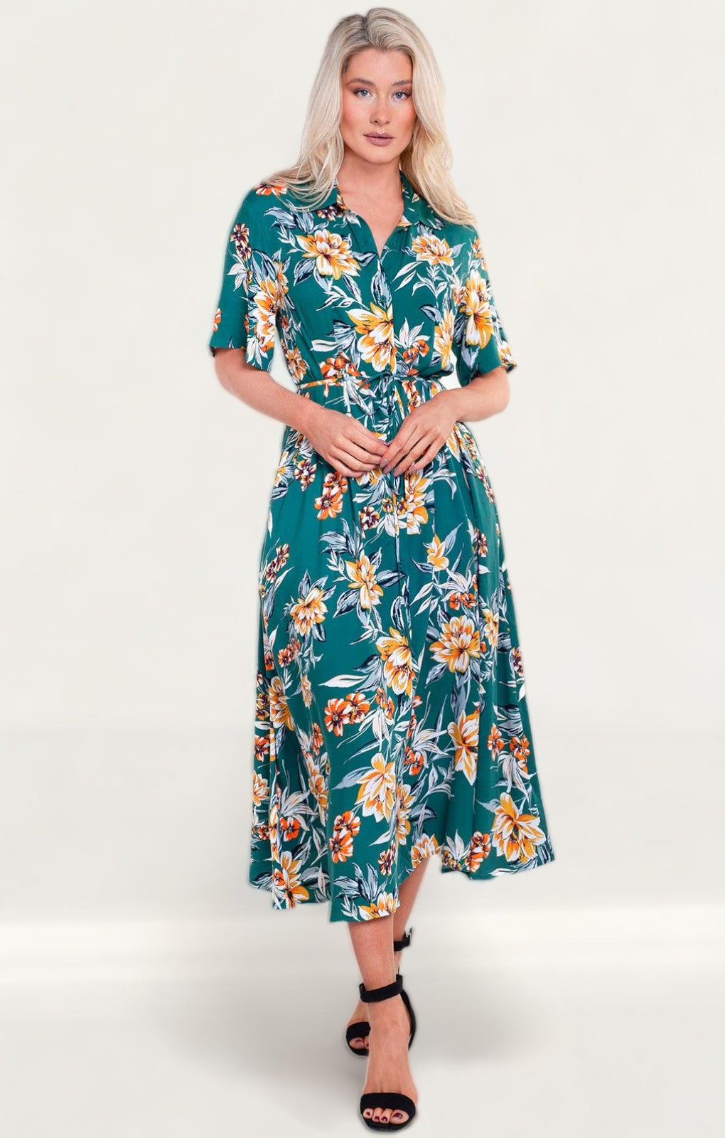 Rent French Connection Claribel Floral Midi Shirt Dress Hirestreet