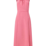 French Connection Eco Crepe Ring Halterneck Dress in Pink