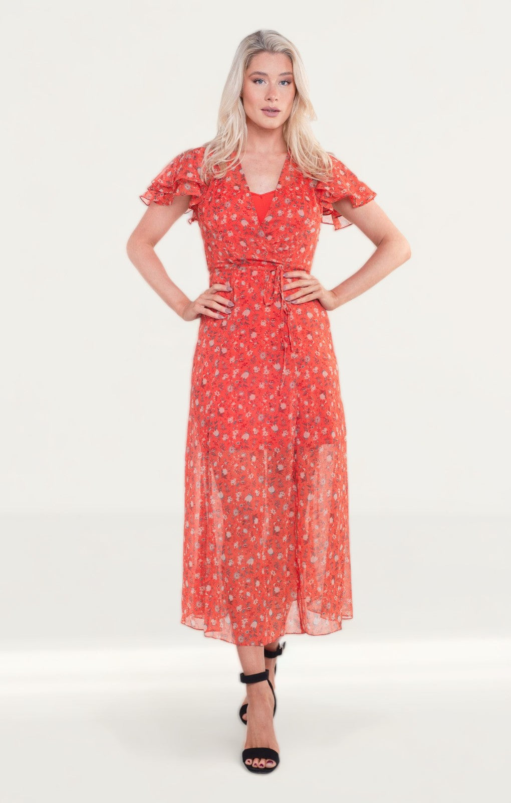 French Connection Esi Crinkle Midi Tea Dress