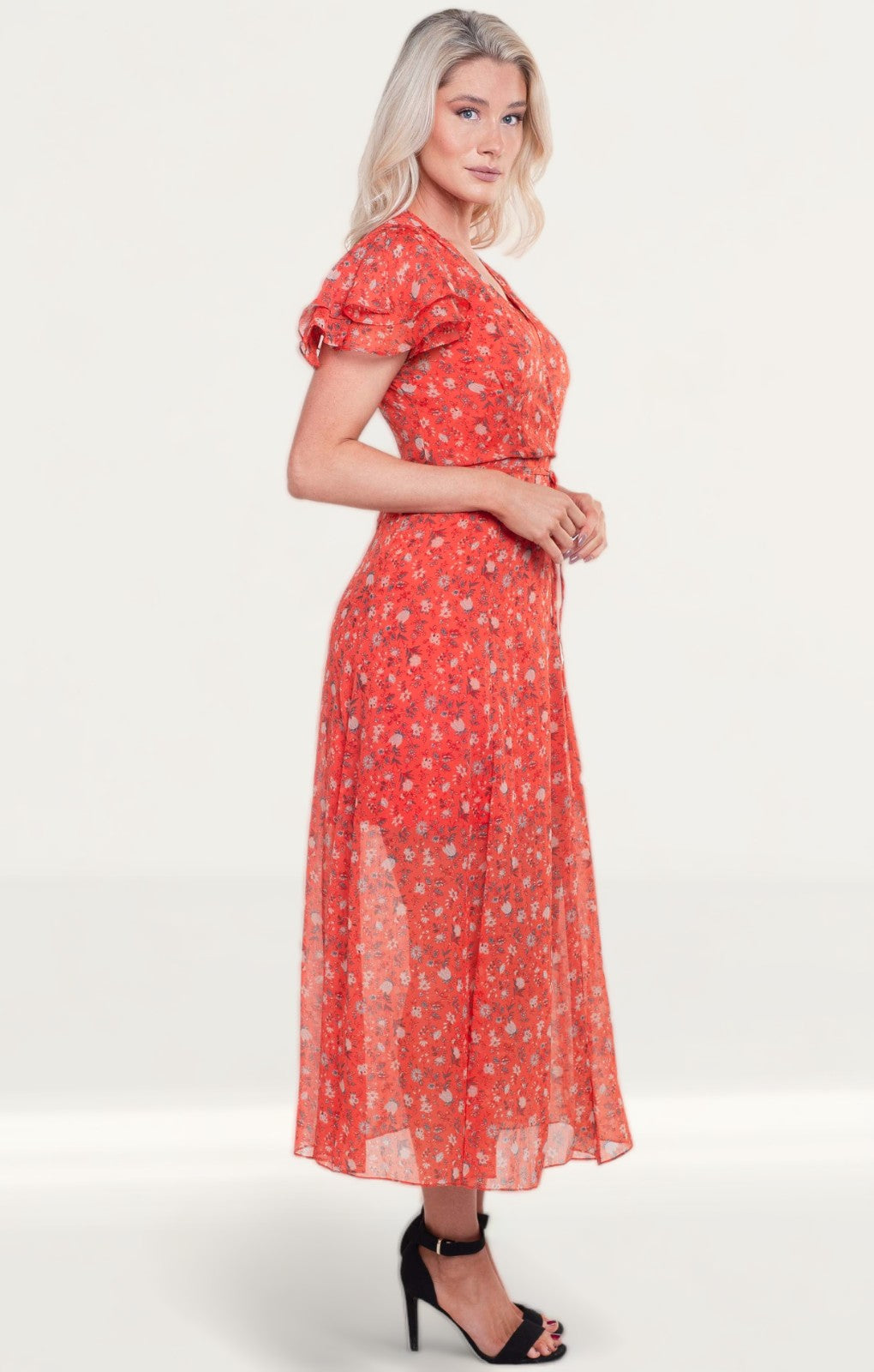 French Connection Esi Crinkle Midi Tea Dress