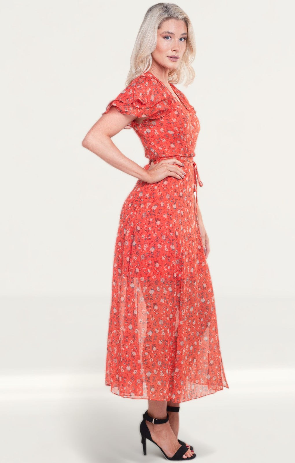 French Connection Esi Crinkle Midi Tea Dress