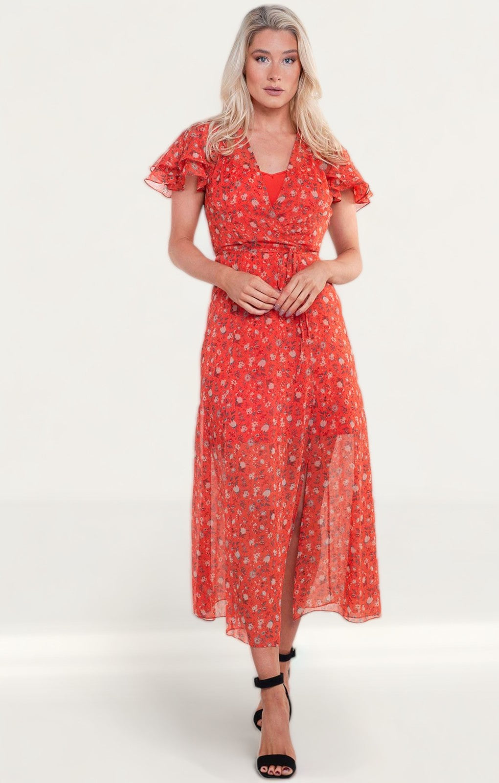 French Connection Esi Crinkle Midi Tea Dress