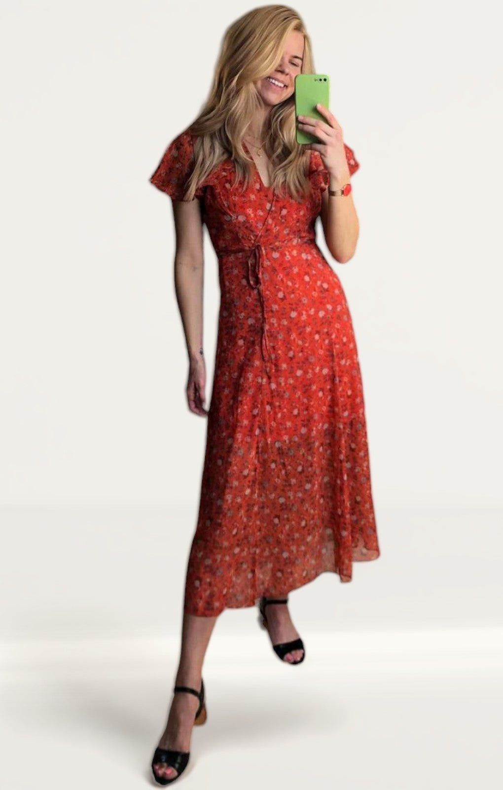 French Connection Esi Crinkle Midi Tea Dress