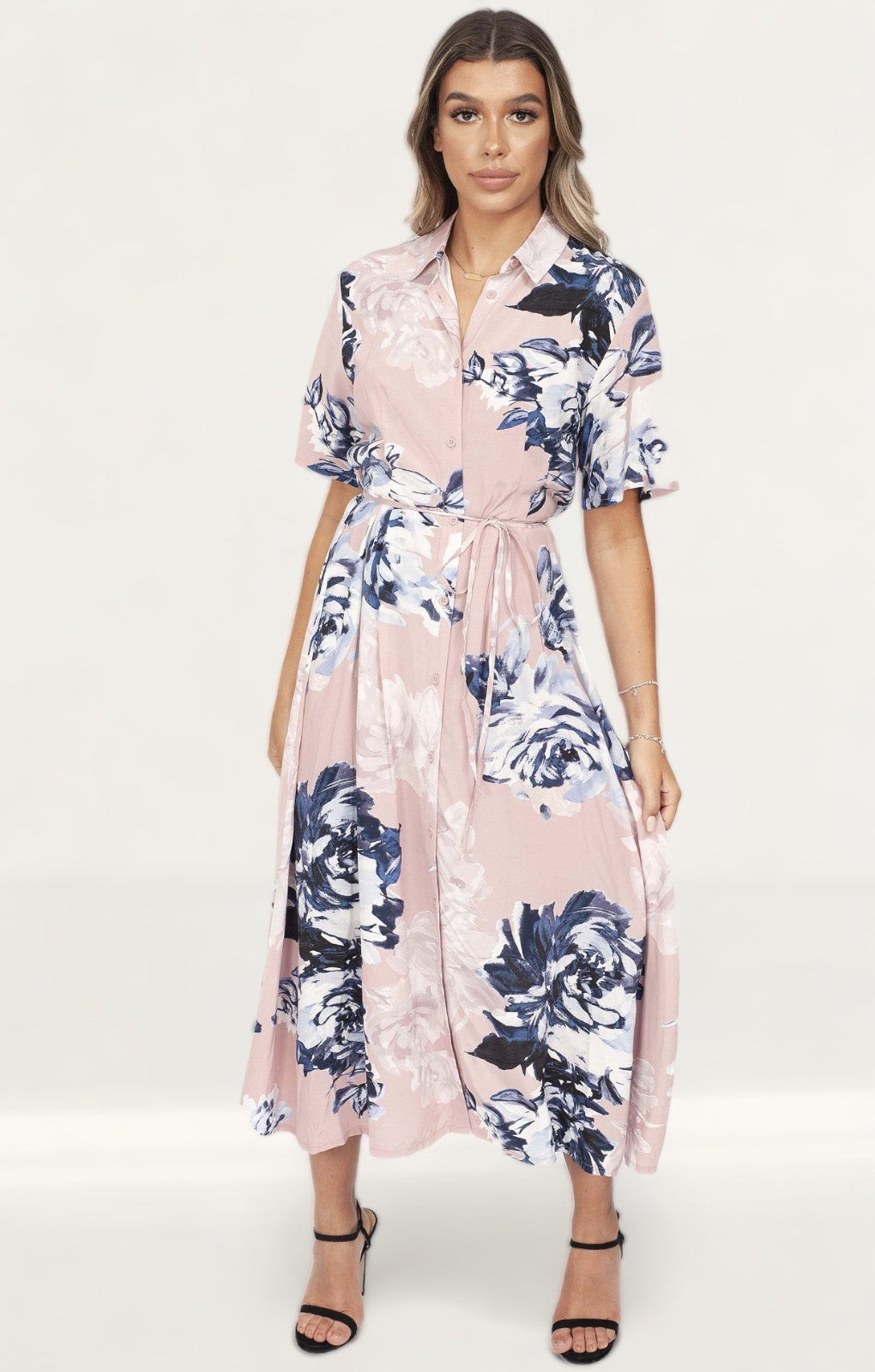 Rent French Connection Pink Floral Maxi Shirt Dress Hirestreet