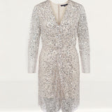 French Connection Silver Emille Sparkle Short Dress