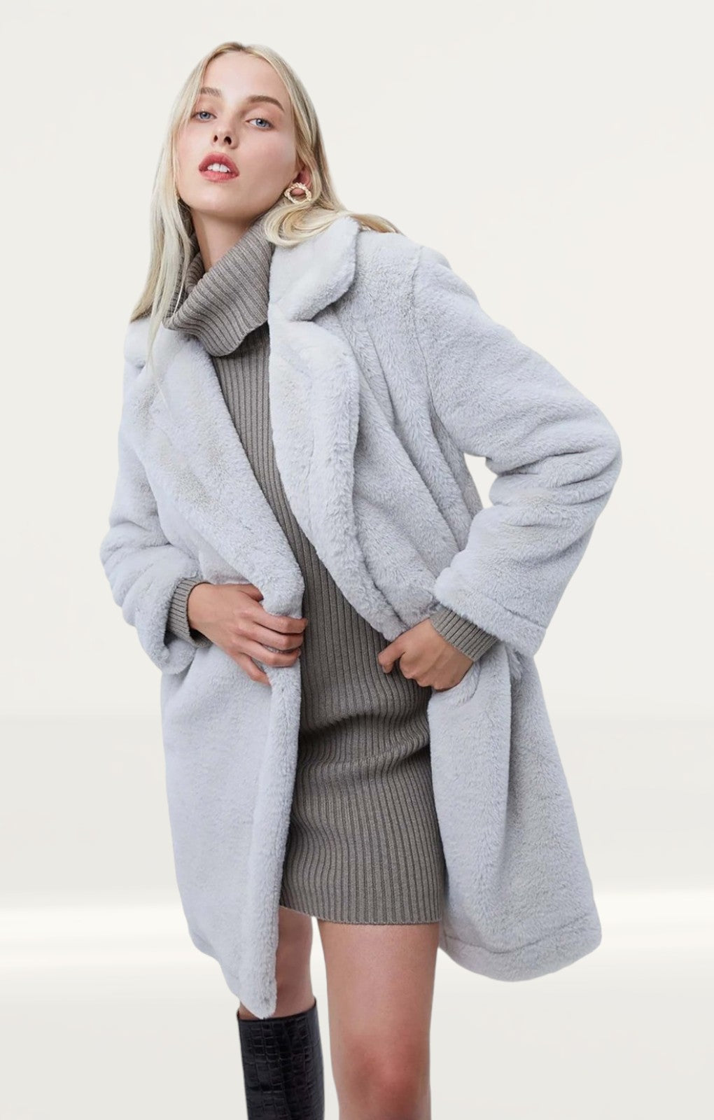 Stone teddy hotsell faux fur coat