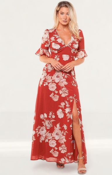 Hope and ivy red maxi clearance dress