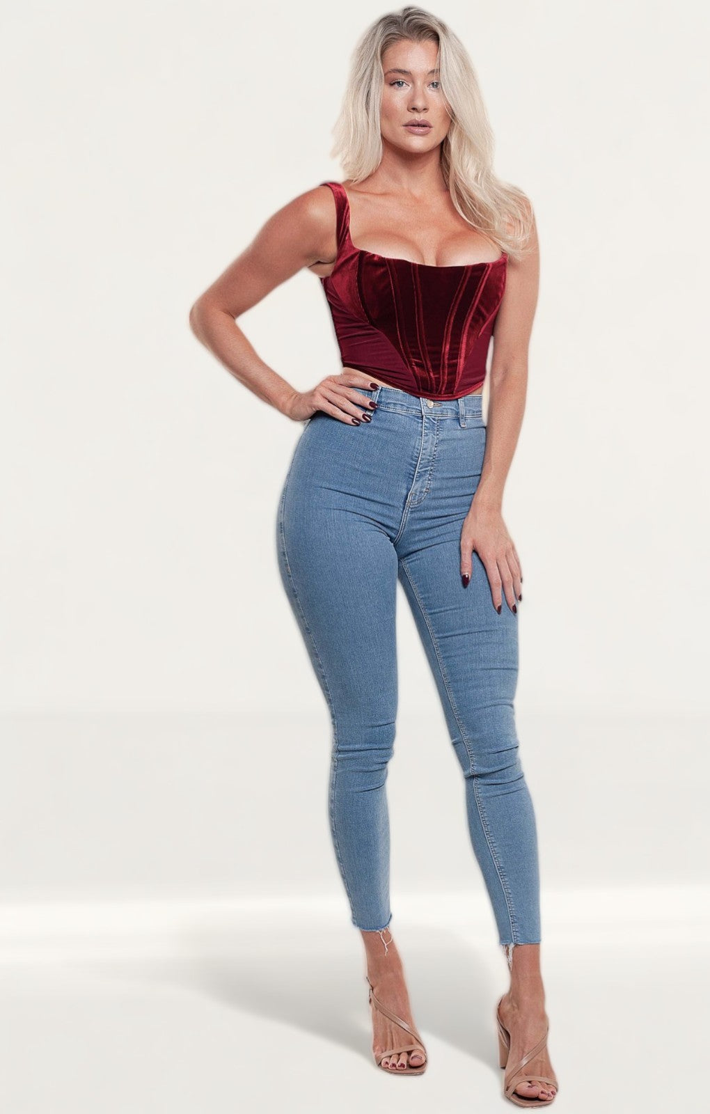 House of CB sold corset top- red wine