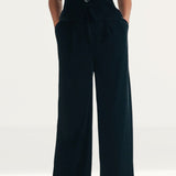 Nobody's Child Black Wide Leg Velvet Trousers