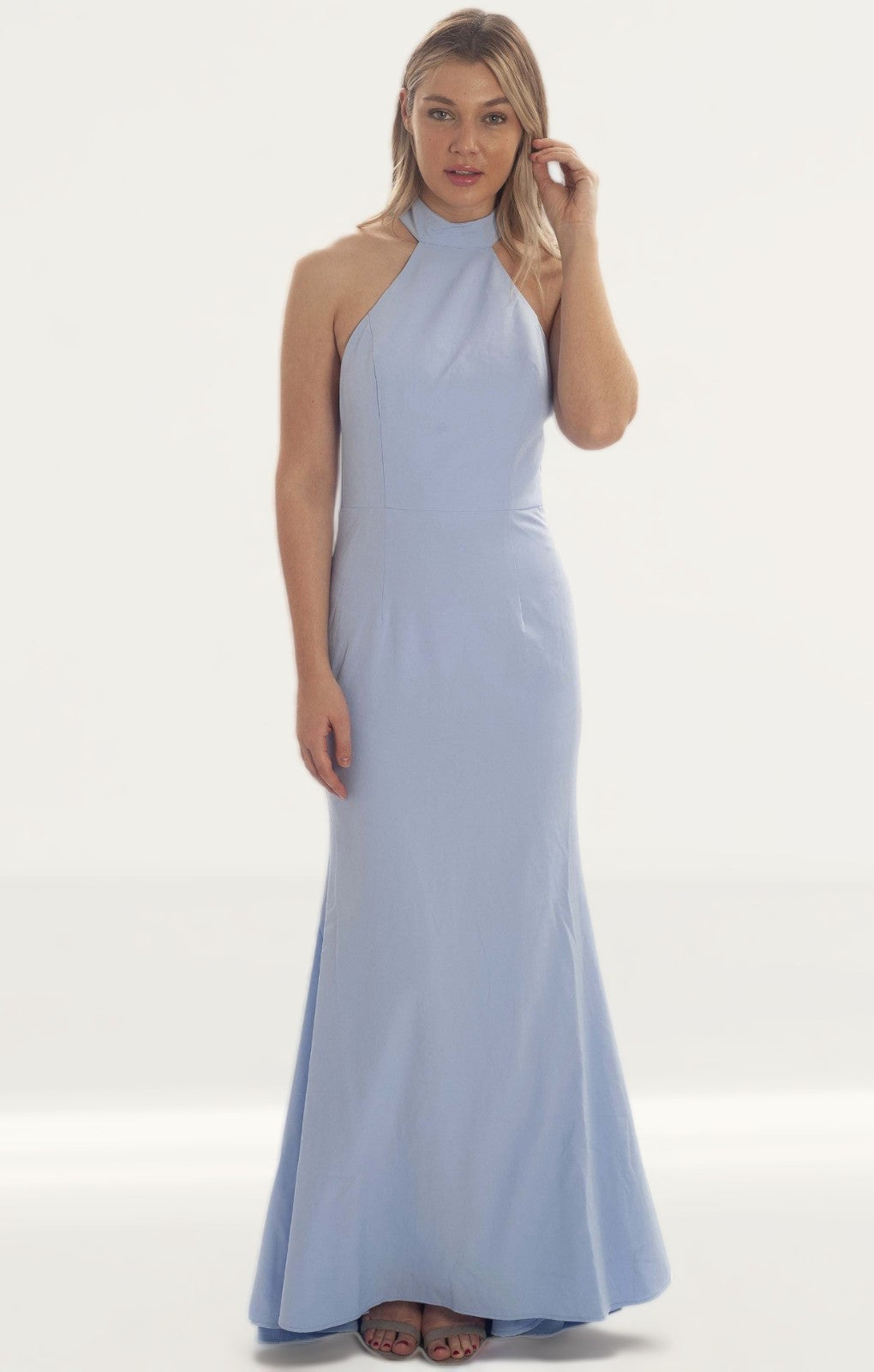 Jarlo tall cami strap maxi dress with button back detail in blue sale