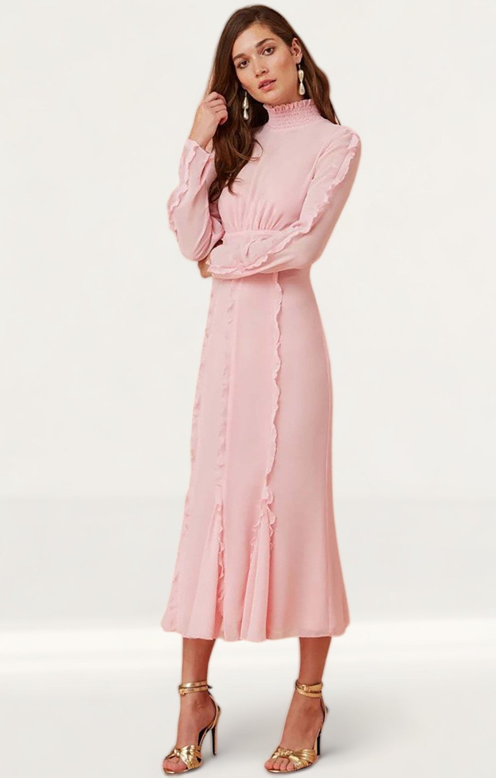 Rent Keepsake The Label Blush Beloved L S Midi Dress Hirestreet