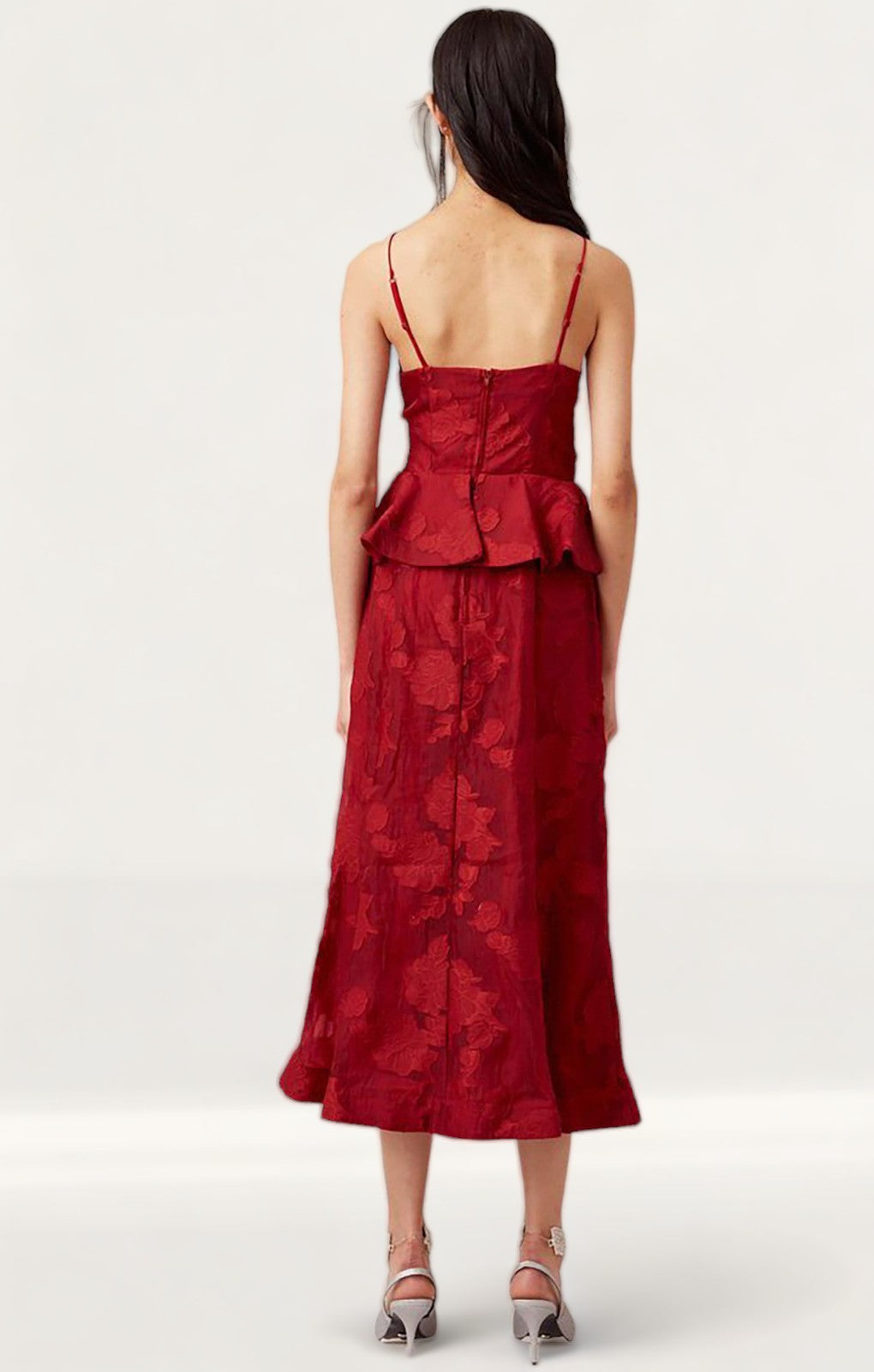 Keepsake the Label Offset Midi Dress sale in Rouge