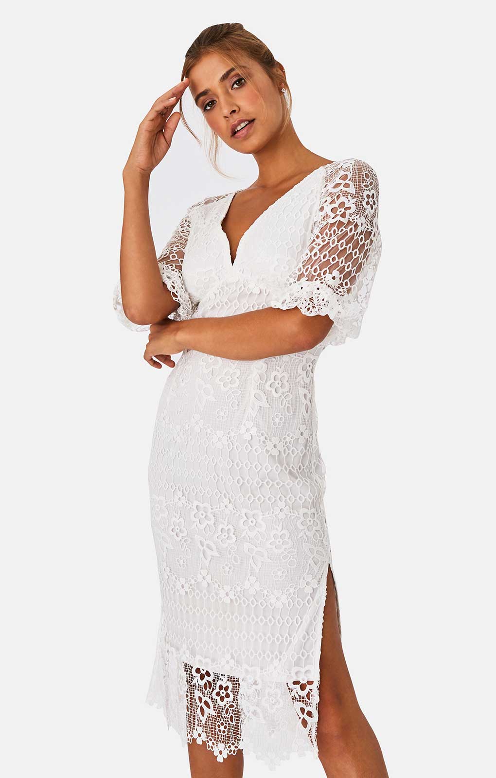 Little mistress crochet top midi dress on sale