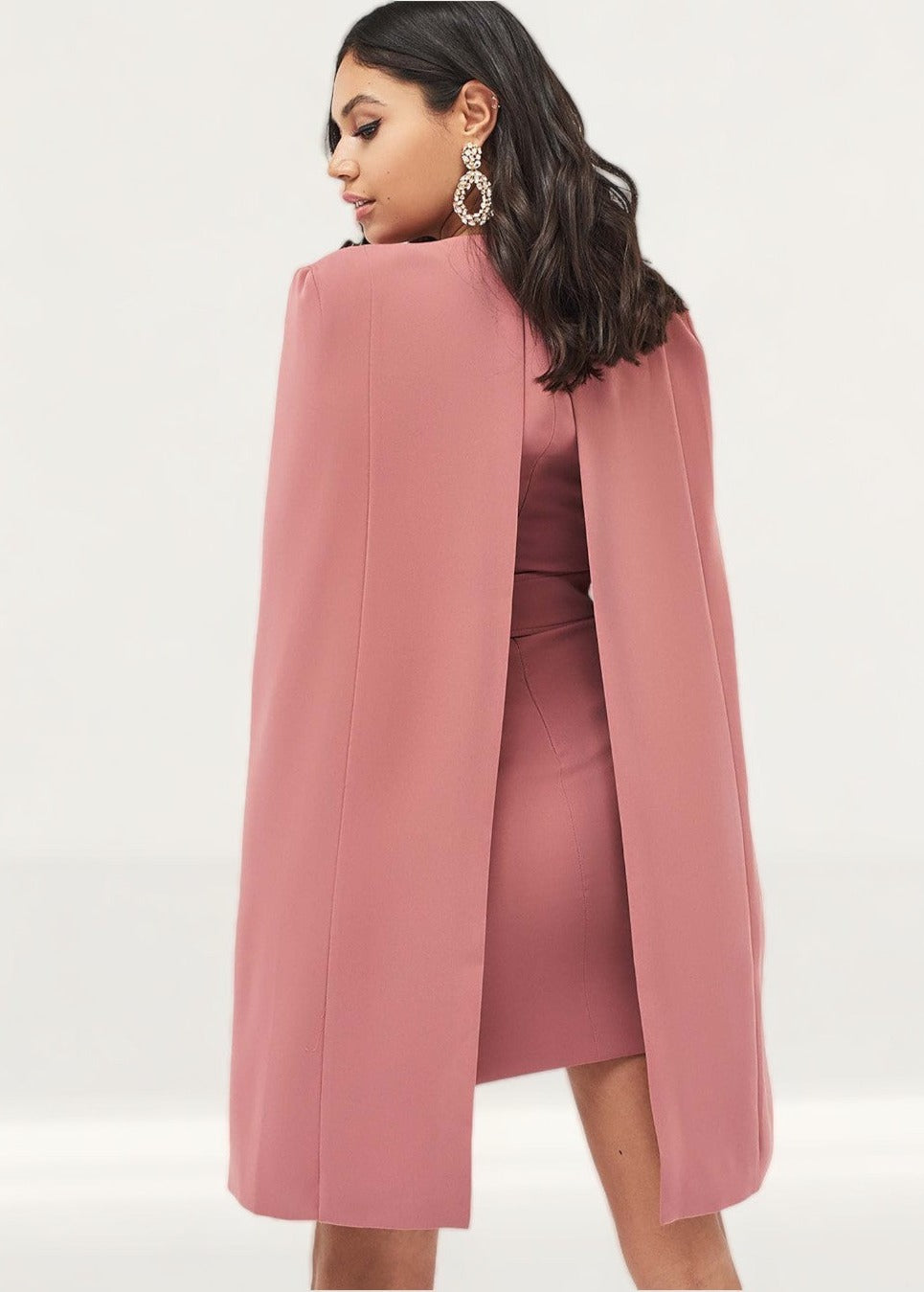 Dusty pink cape dress hotsell