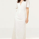 Little Mistress Helen Bridal Ivory Embellished Maxi Dress