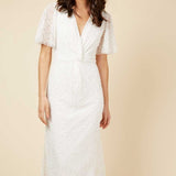 Little Mistress Helen Bridal Ivory Embellished Maxi Dress