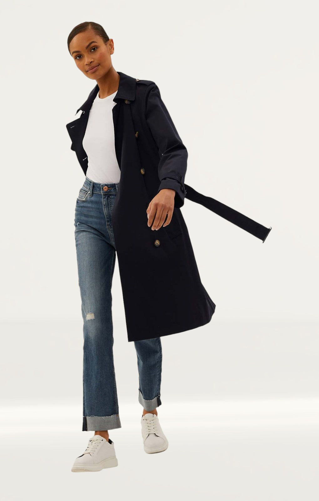 M&S Black Essential Trench