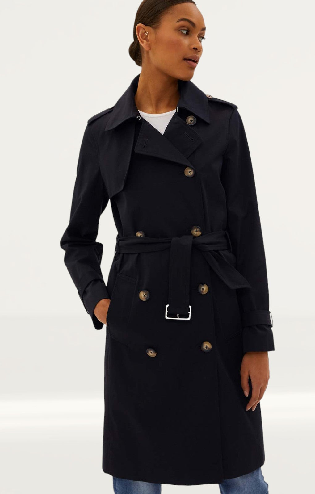 M&S Black Essential Trench