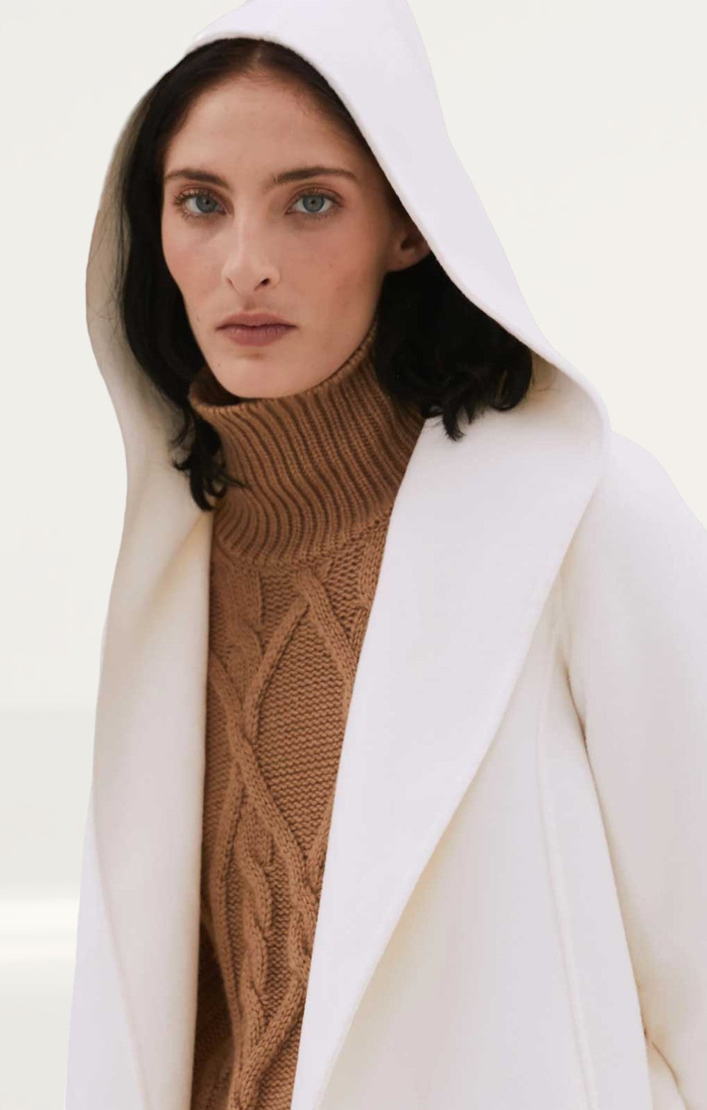 Hooded wool wrap coat online