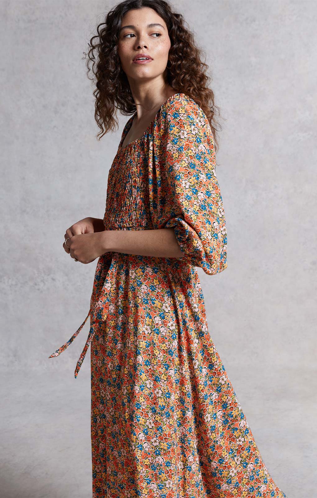 Rent M S X Ghost Ditsy Smock Dress Hirestreet