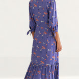 M&S X Ghost Floral Tie Sleeve Midi Wrap Dress