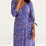 M&S X Ghost Floral Tie Sleeve Midi Wrap Dress