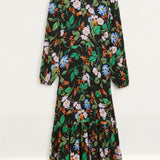 M&S X Ghost Floral Tiered Midi