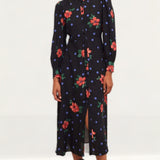 Nobody's Child Black Spot Floral Tessie Midi Dress