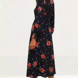 Nobody's Child Black Spot Floral Tessie Midi Dress