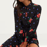 Nobody's Child Black Spot Floral Tessie Midi Dress