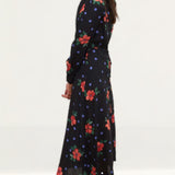 Nobody's Child Black Spot Floral Tessie Midi Dress