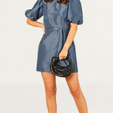 Nobody's Child Navy Check Emma Mini Dress