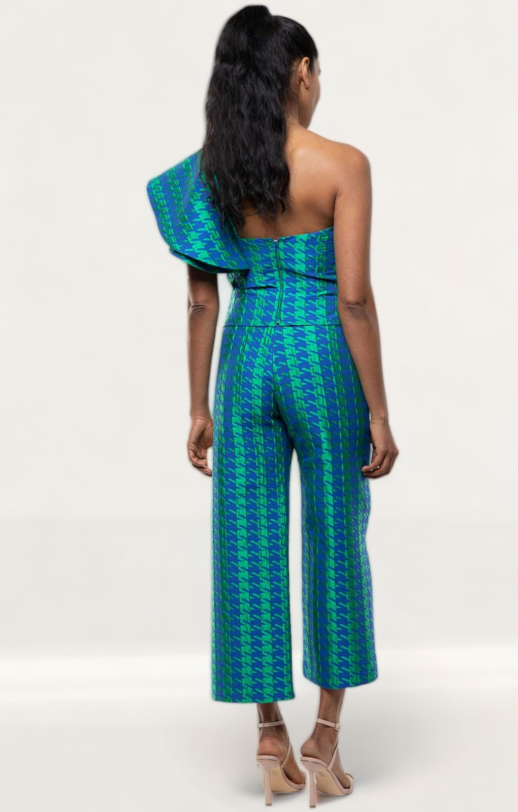 Panambi Green Print One Shoulder Top & Trouser Co-Ord