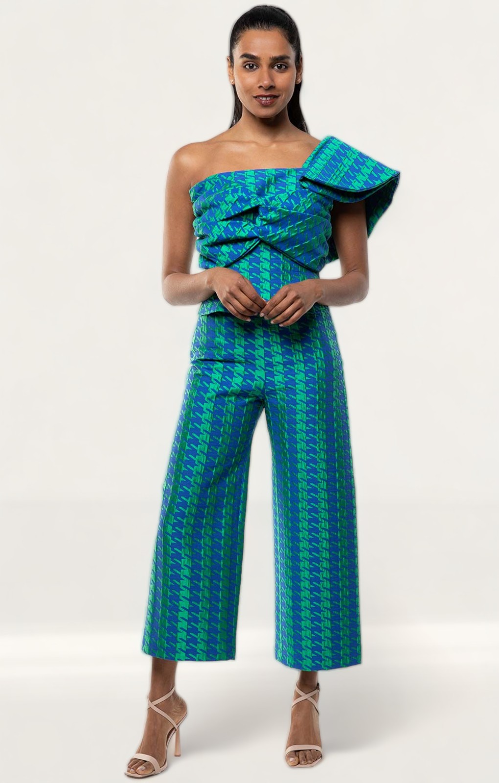 Panambi Green Print One Shoulder Top & Trouser Co-Ord