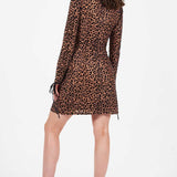 Little Mistress Printed Cowl Neck Shift Dress