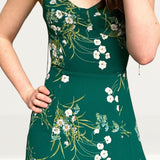 Reformation Juliette Buena Midi Dress in Emerald Floral Print