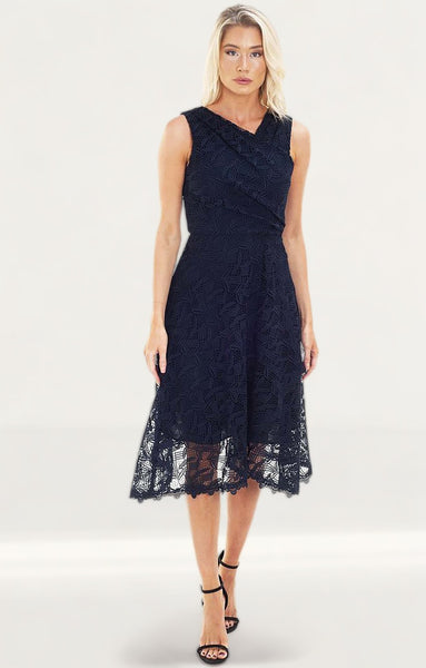 Hire Mia Dress in Navy, Reiss