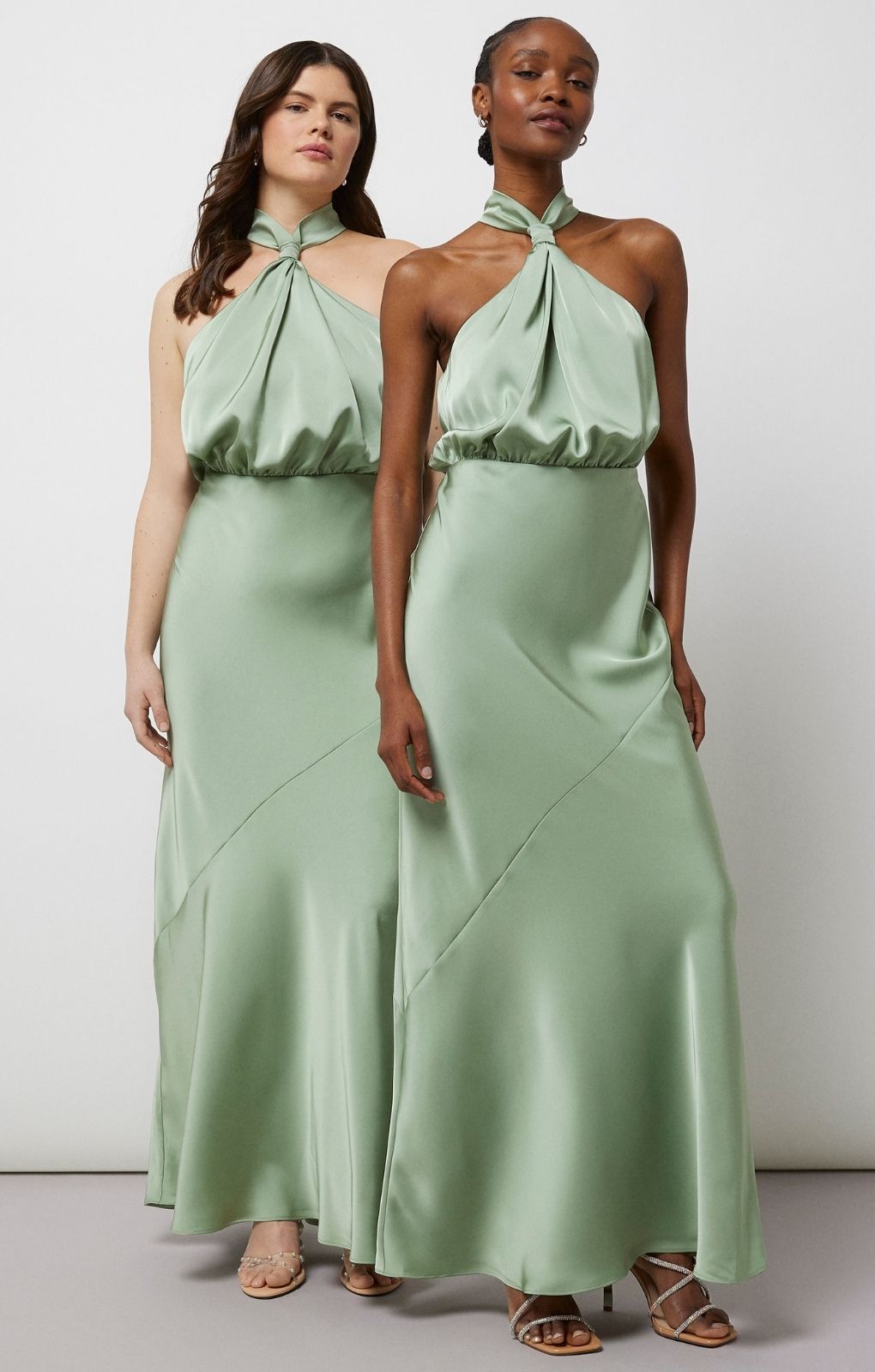 Green halter clearance maxi dress