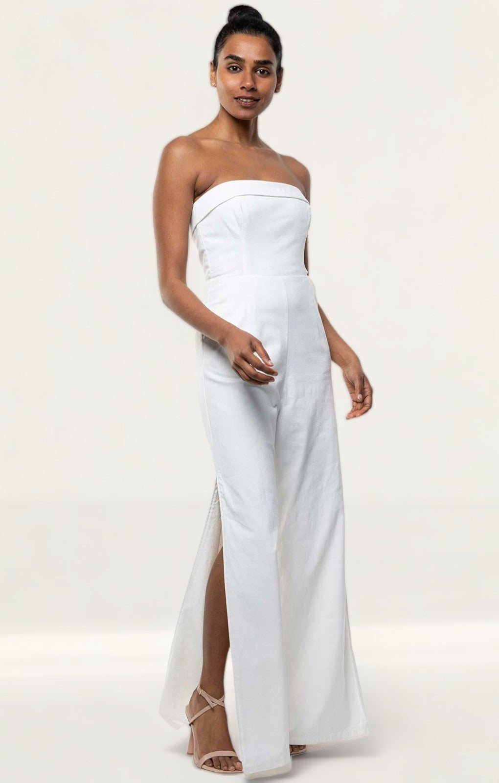 Strapless white jumpsuit online