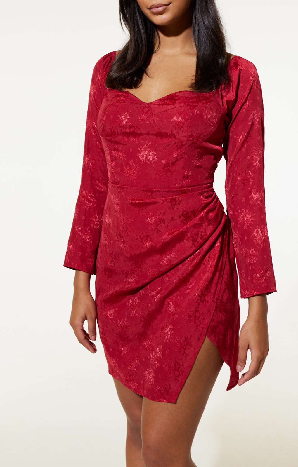 Samsara Lucia Red Mini Wrap Dress